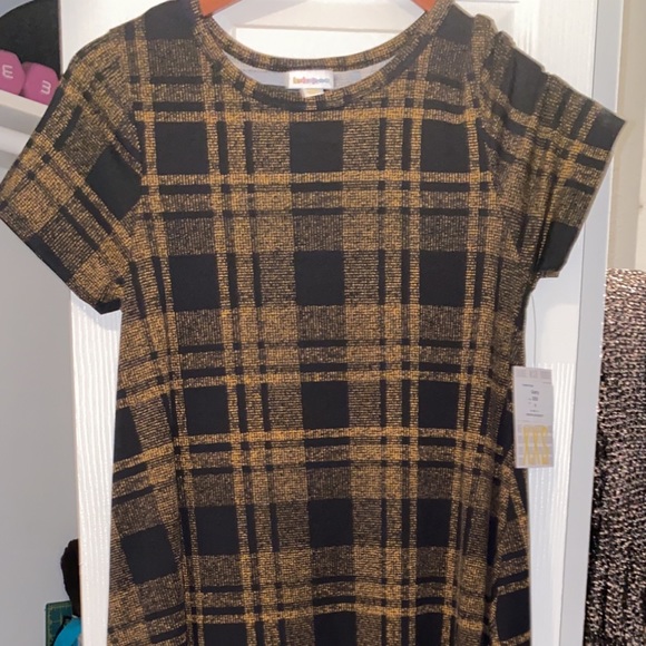 plaid LuLaRoe Carly dress top - Picture 1 of 5